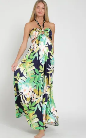 Beach Sunrise Halter Maxi Dress