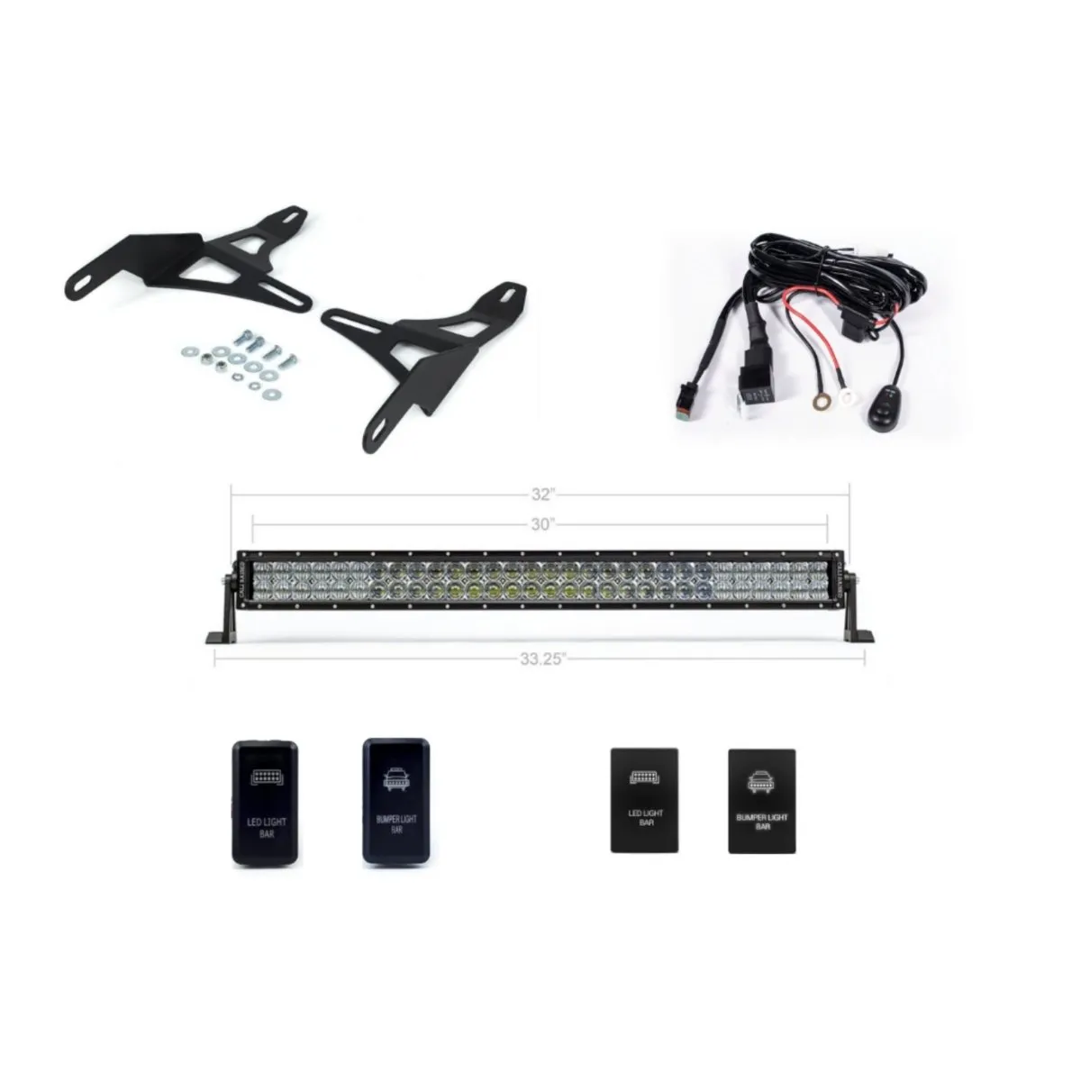 Cali Raised 32" Lower Bumper Hidden LED Light Bar Kit for Tacoma (2016-2023)