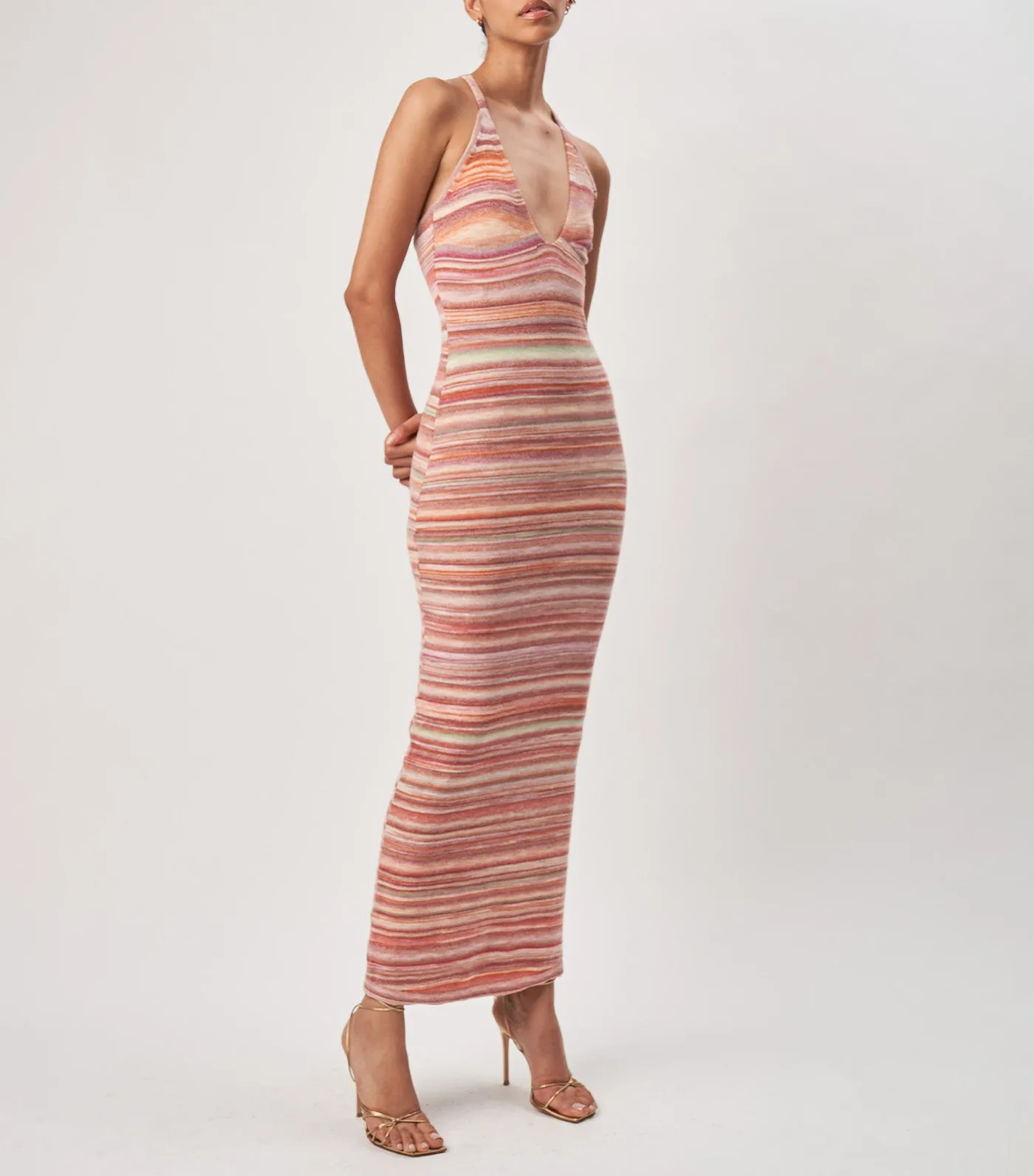Daylann Knit Dress Peach Multi