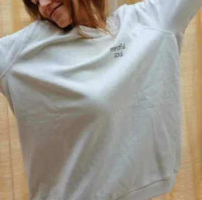 Feel Good Sweater Embroided Mindful Ecru