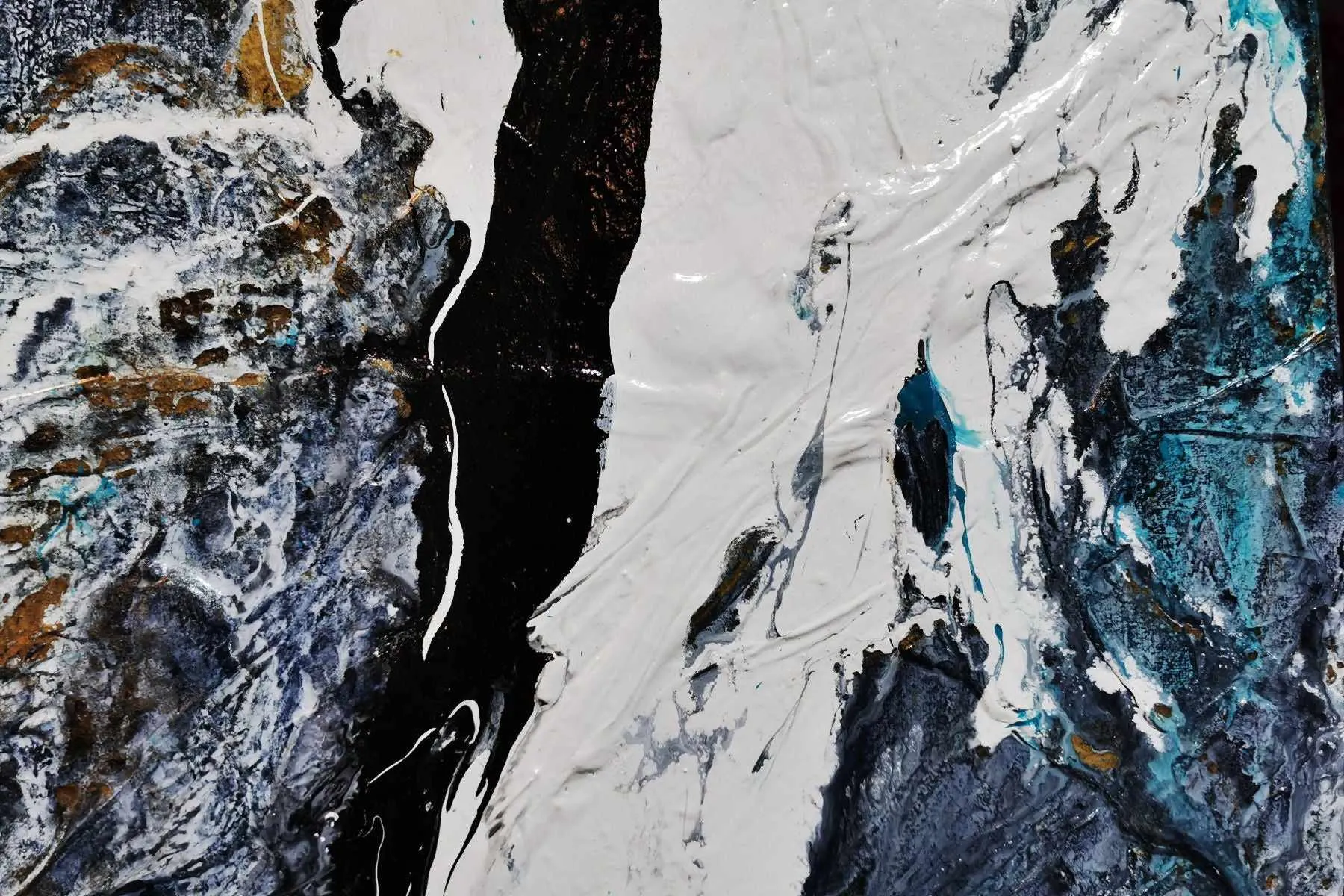 Golden Cobalt Granite 140cm x 100cm Grey Black Textured Abstract Painting (SOLD)