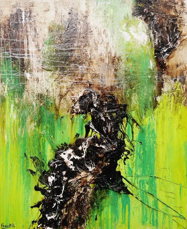 Green Zest 120cm x 100cm Green Abstract Painting (SOLD)