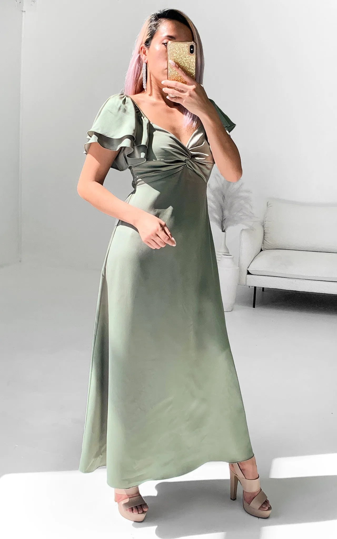 In The Sky Maxi Dress - Fern Green