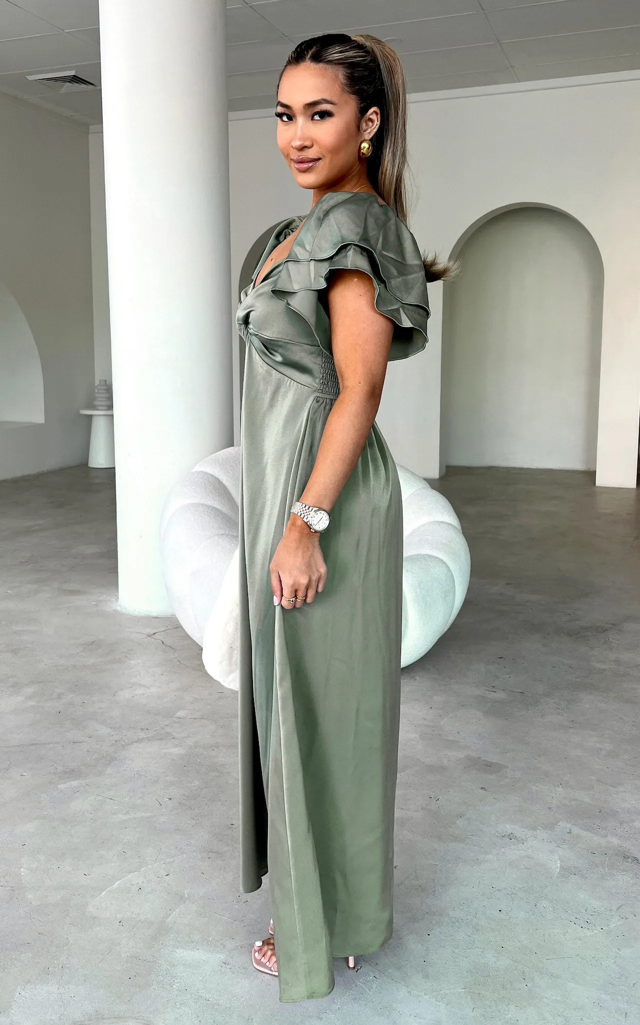 In The Sky Maxi Dress - Fern Green