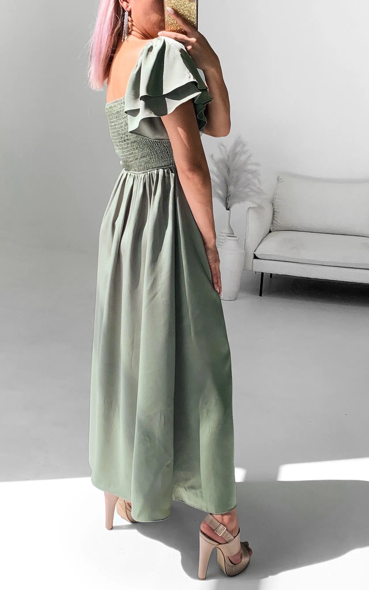 In The Sky Maxi Dress - Fern Green