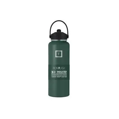 IRON FLASK 40oz Straw Stainless Steel Insulated Water Bottle 3 Lids, Green