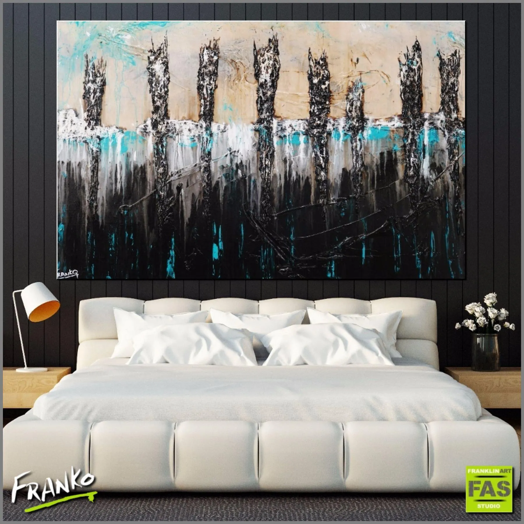Jaded Beauty 160cm x 100cm Black Abstract Painting