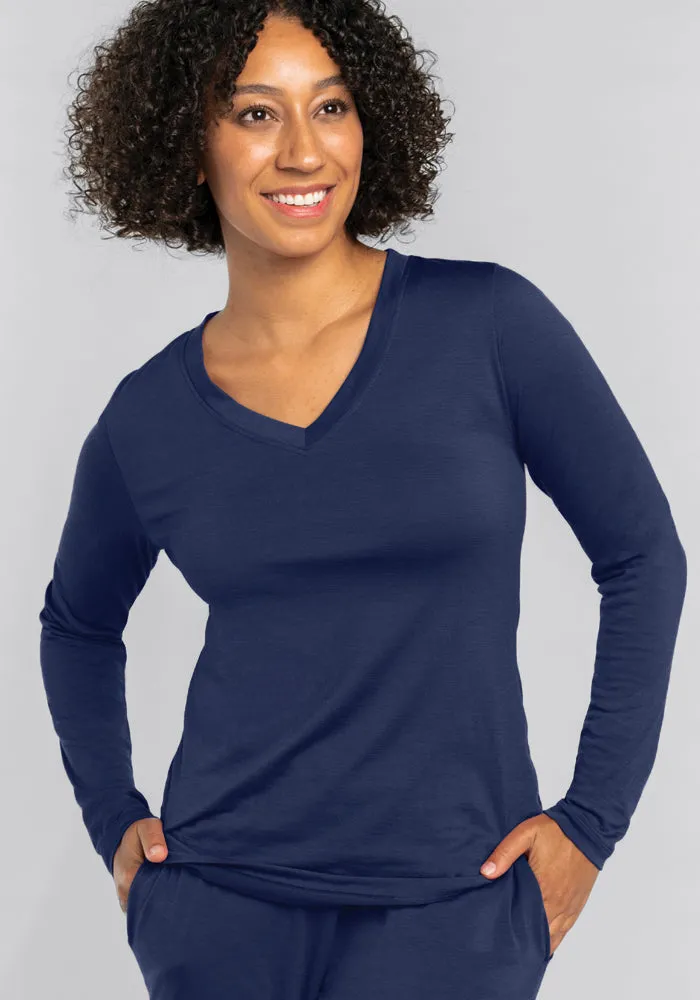 Lily V Neck Lounge Top - Starry Night