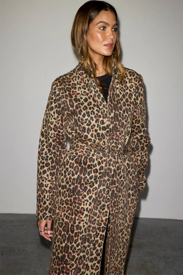 Lucia Leopard Denim 55 Coat Petite