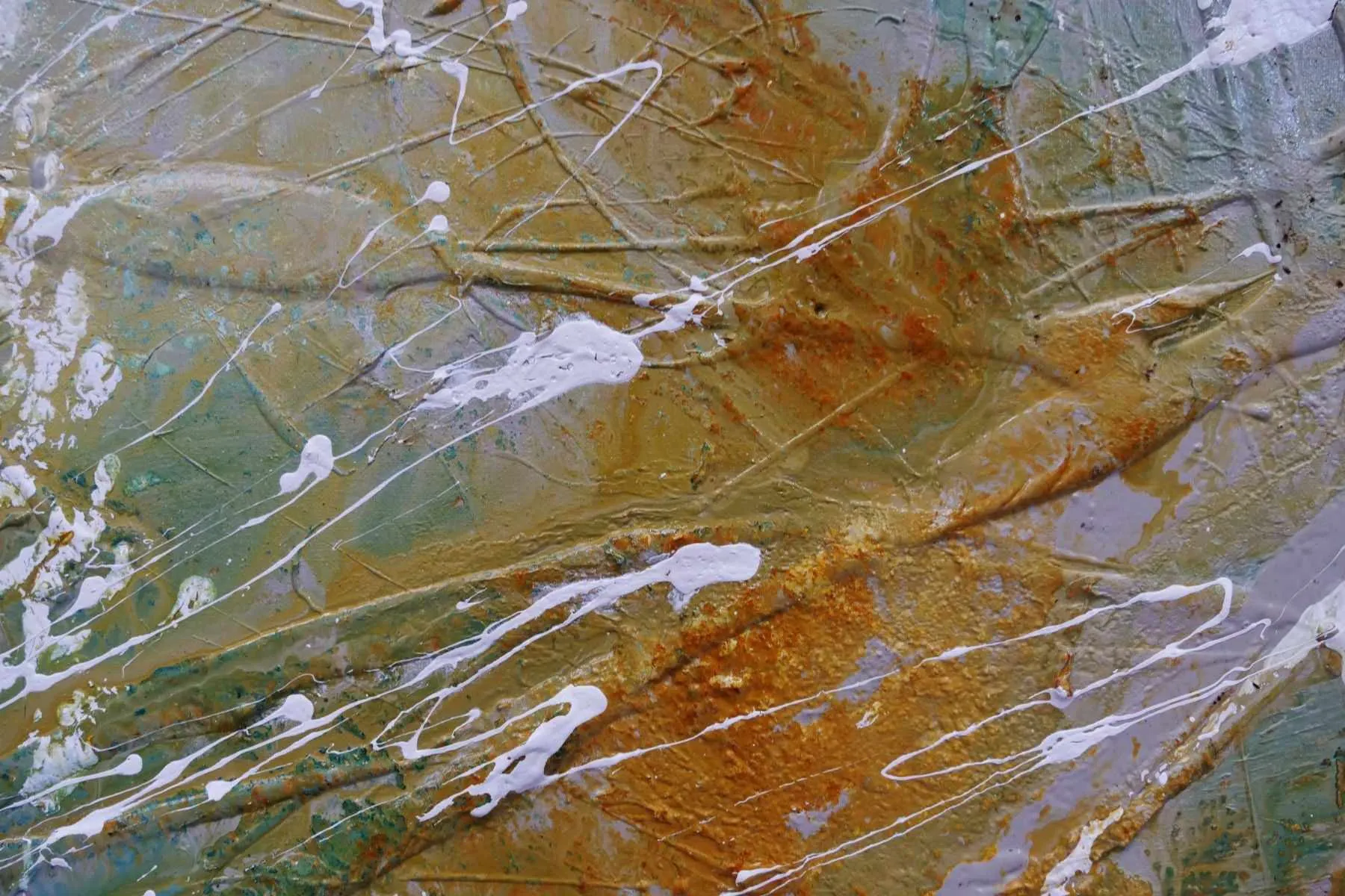 Midnight Denim 160cm x 100cm Denim Blue Rust Malt White Textured Abstract Painting (SOLD)