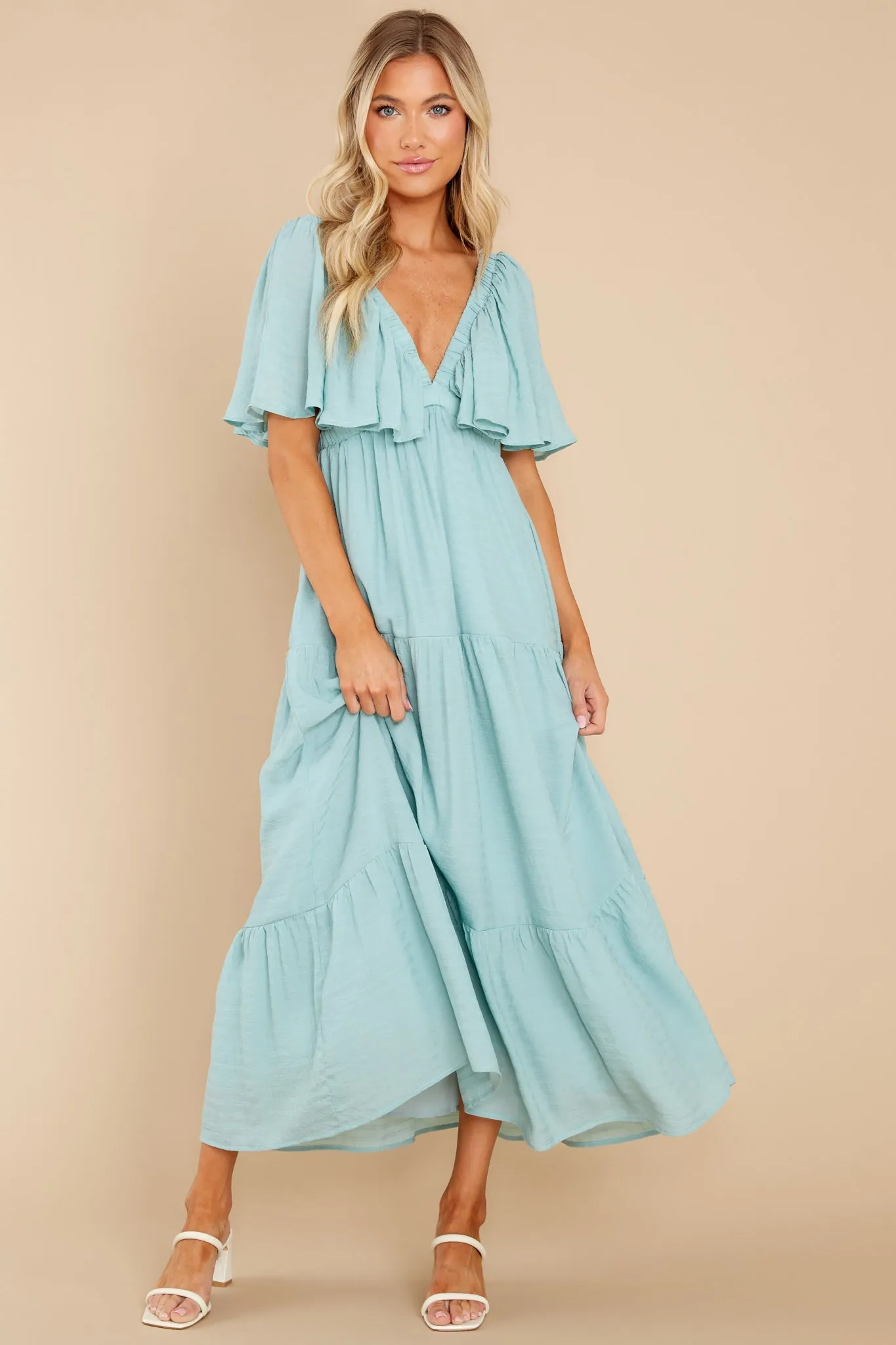 One More Chapter Dusty Sage Maxi Dress