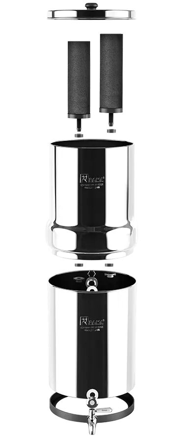 RAMA GRAVITY Water Filter with 2 RAMA Carbon Cartridges