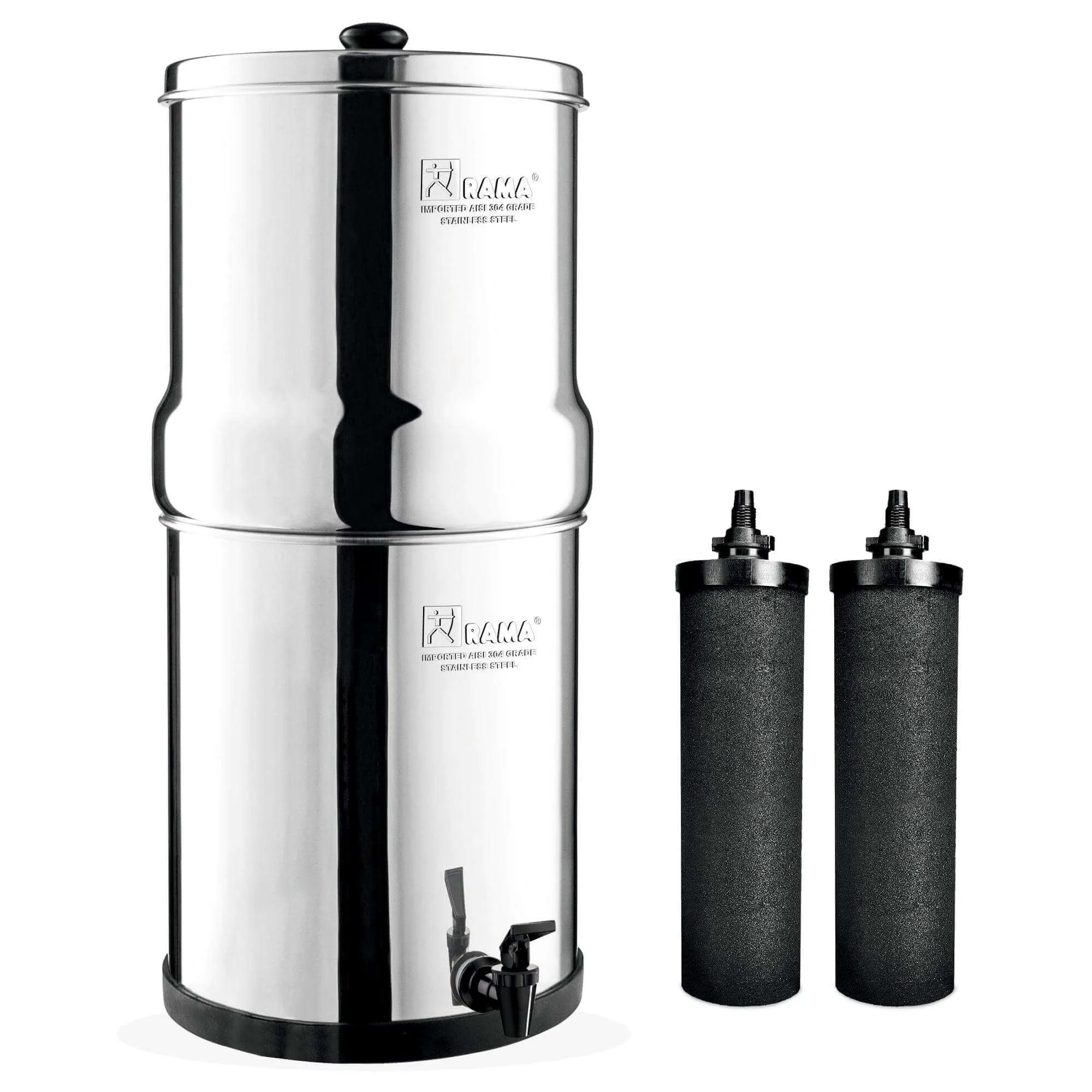 RAMA GRAVITY Water Filter with 2 RAMA Carbon Cartridges