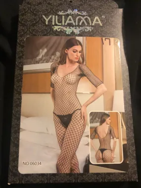 Sexy Mid Sleeve Fishnet Body Suit