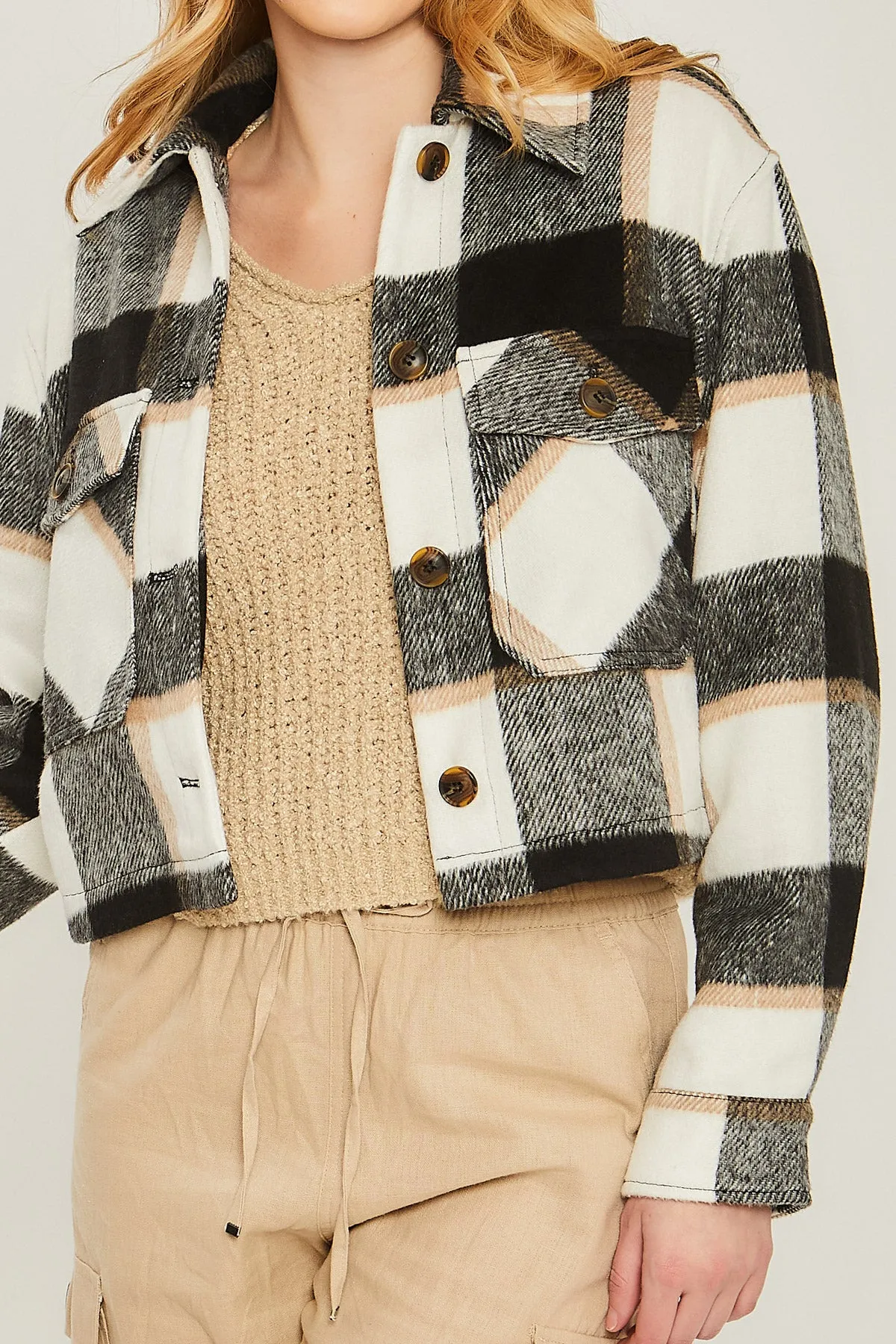 Woven Yarn Dye Long Sleeve Shacket