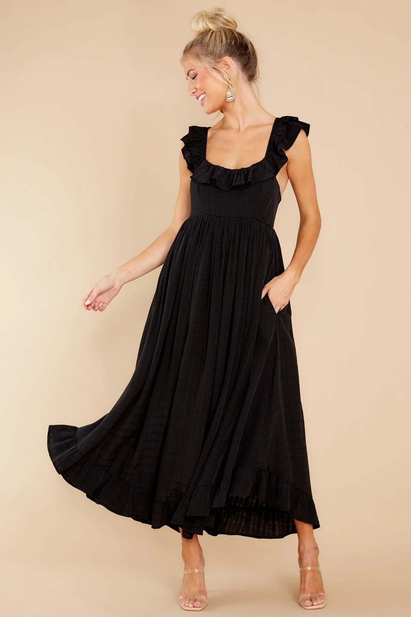 Your Dream Girl Black Midi Dress